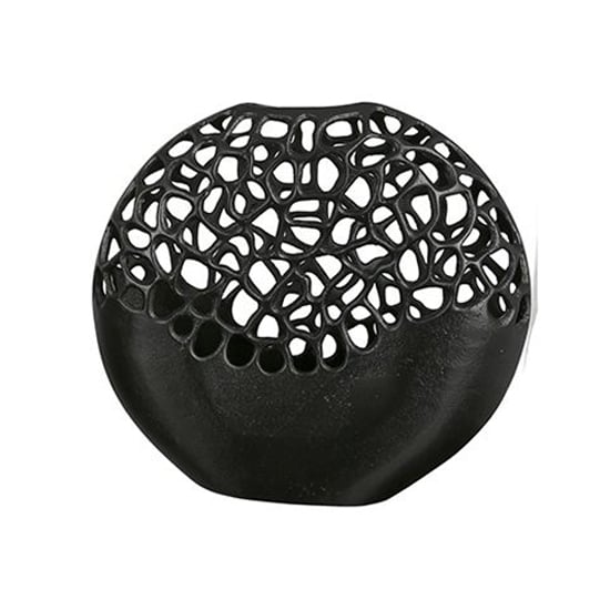 Product photograph of Cracklier Aluminium Large Decorative Vase In Matt Black from Furniture in Fashion