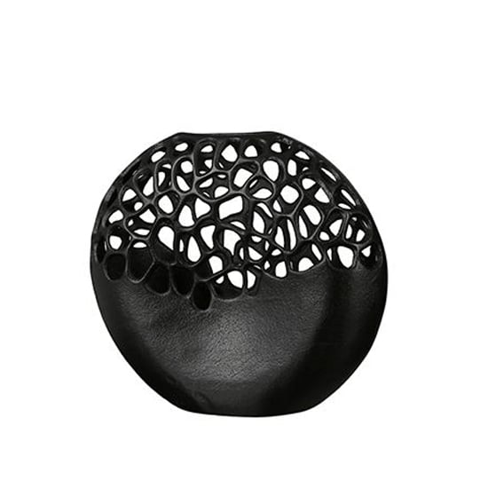 Photo of Cracklier aluminium small decorative vase in matt black