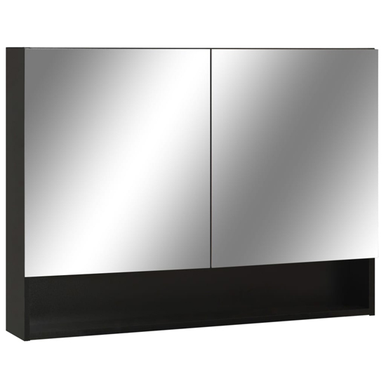 Cranbrook Bathroom Mirrored Cabinet In Black With LED