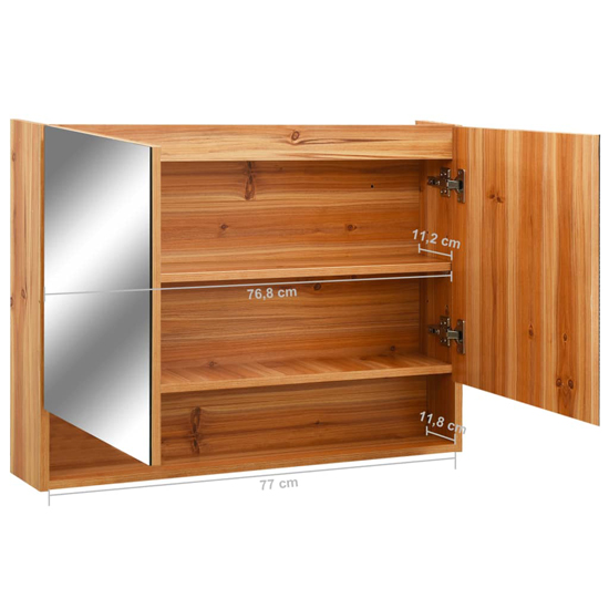 Cranbrook Bathroom Mirrored Cabinet In Oak With LED