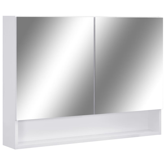 Cranbrook Bathroom Mirrored Cabinet In White With LED