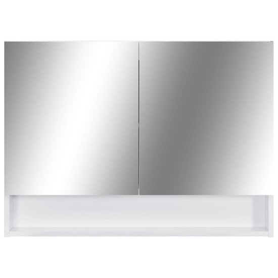 Cranbrook Bathroom Mirrored Cabinet In White With LED