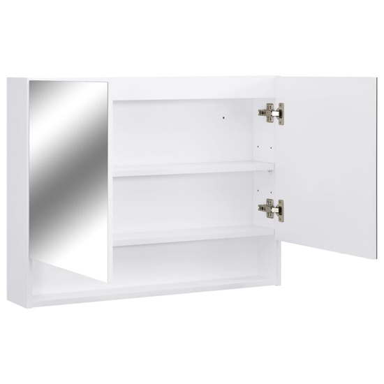 Cranbrook Bathroom Mirrored Cabinet In White With LED