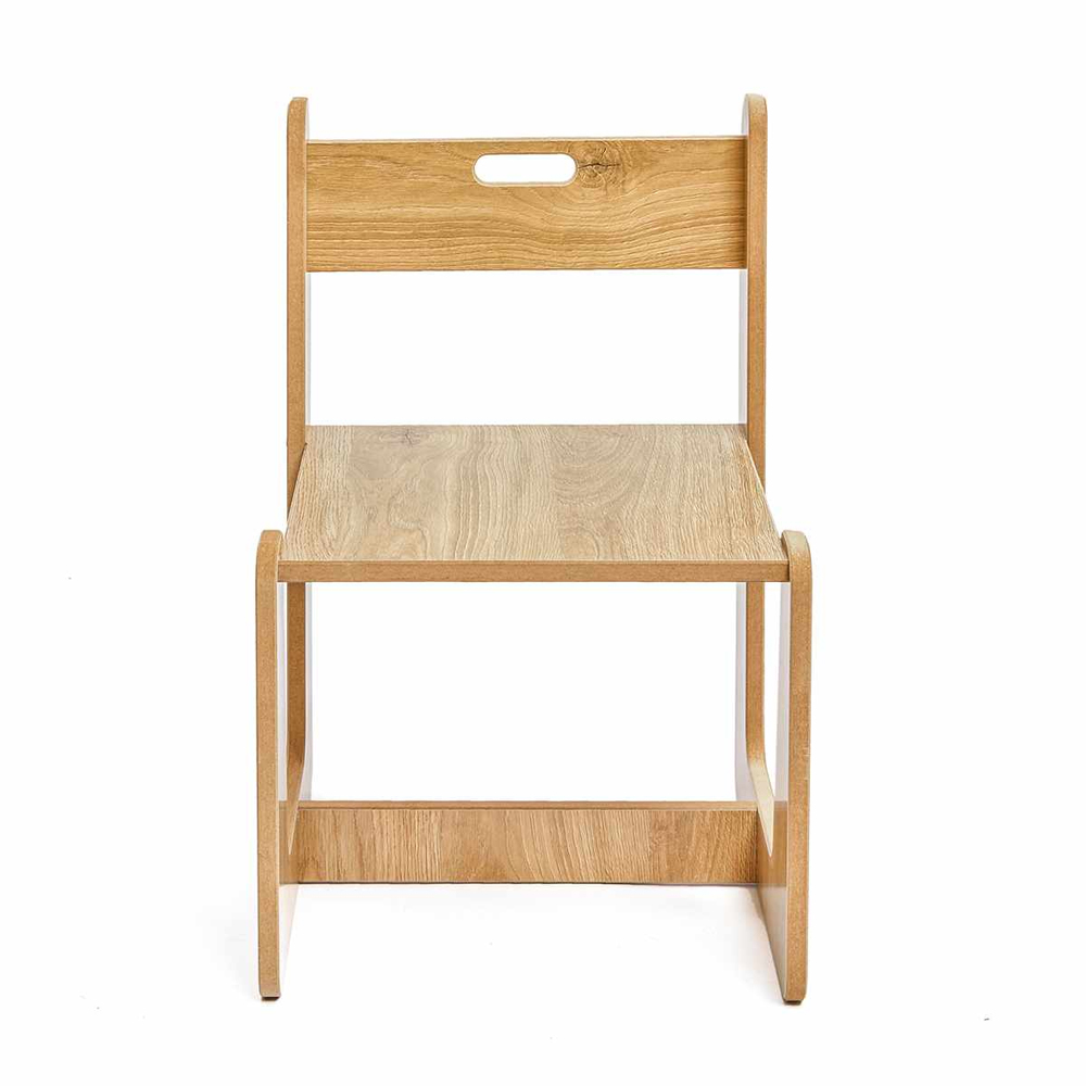 Crane Wooden Kids Table with 2 Chairs in White and Natural