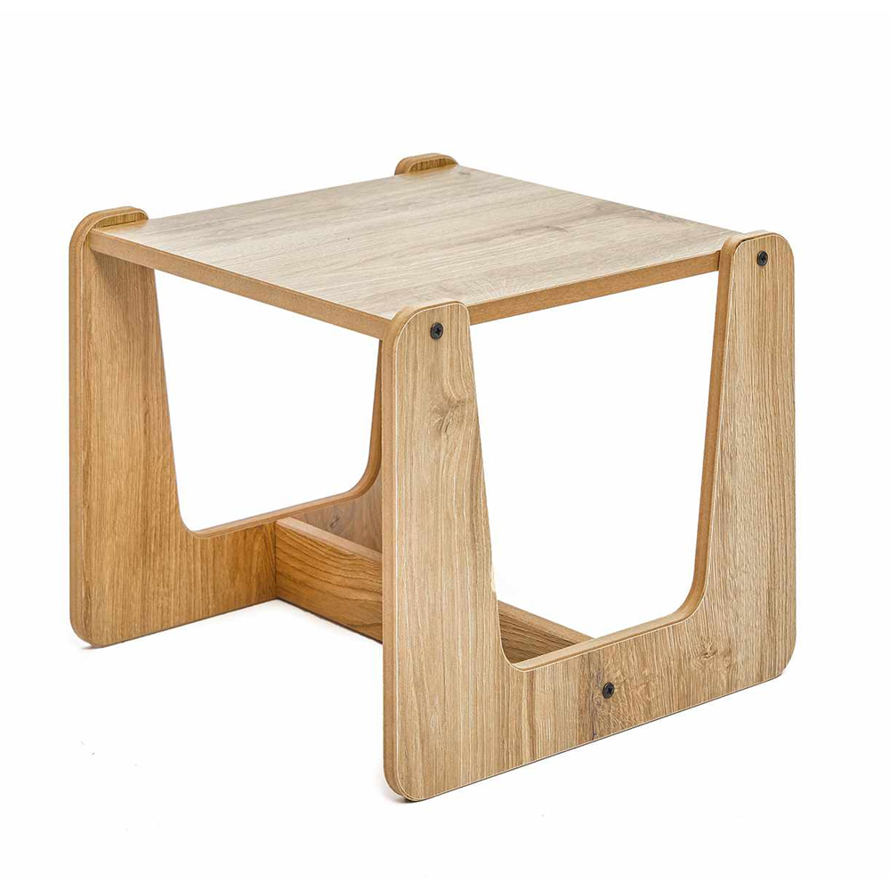 Crane Wooden Kids Table with 2 Stools in White and Natural