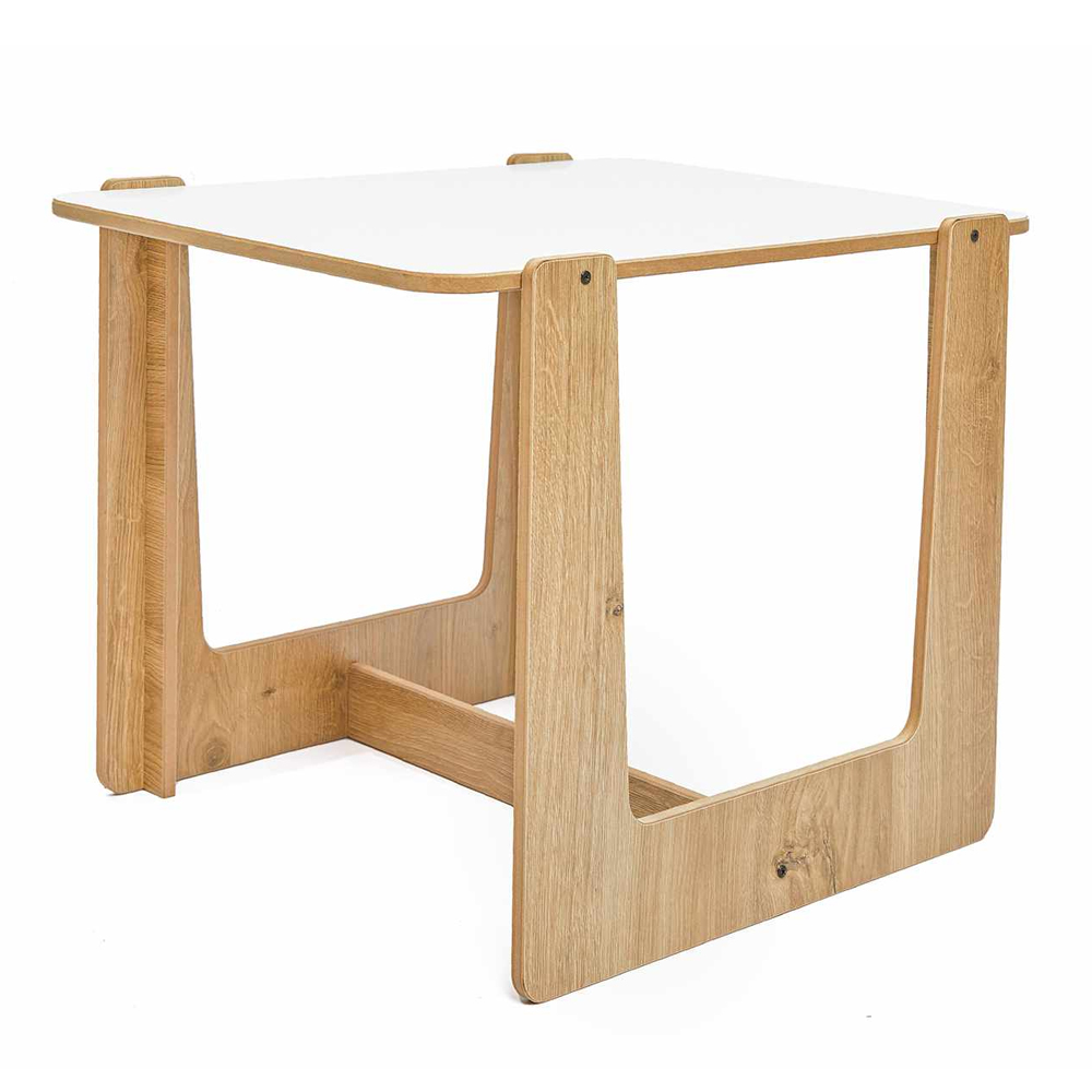 Crane Wooden Kids Table Set in White and Natural