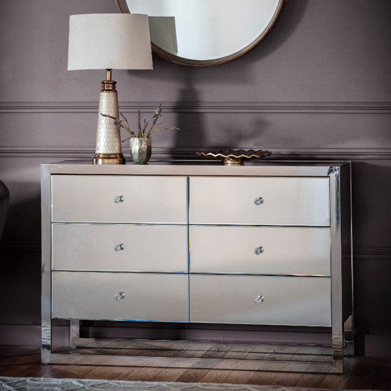 Cranston Mirrored Chest Of 6 Drawers With Silver Metal Frame_1