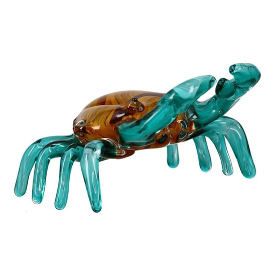 Photo of Crap glass design sculpture in brown and turquoise