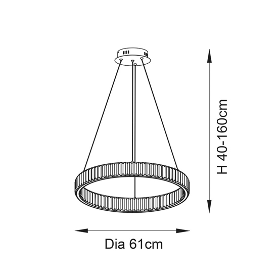 Craven LED Ring Ceiling Pendant Light In Polished Chrome