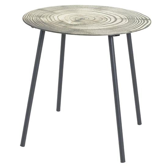 Creek Glass Side Table In Tree Annual Rings Print