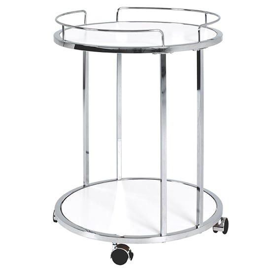 Read more about Creek wooden side table on castors in white and chrome