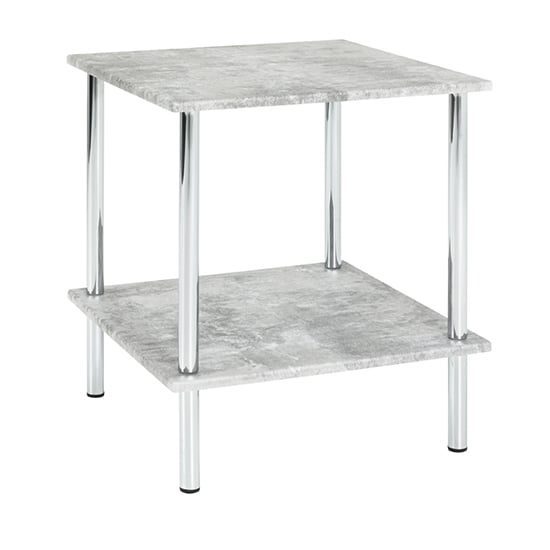 Read more about Creek square wooden side table in concrete effect