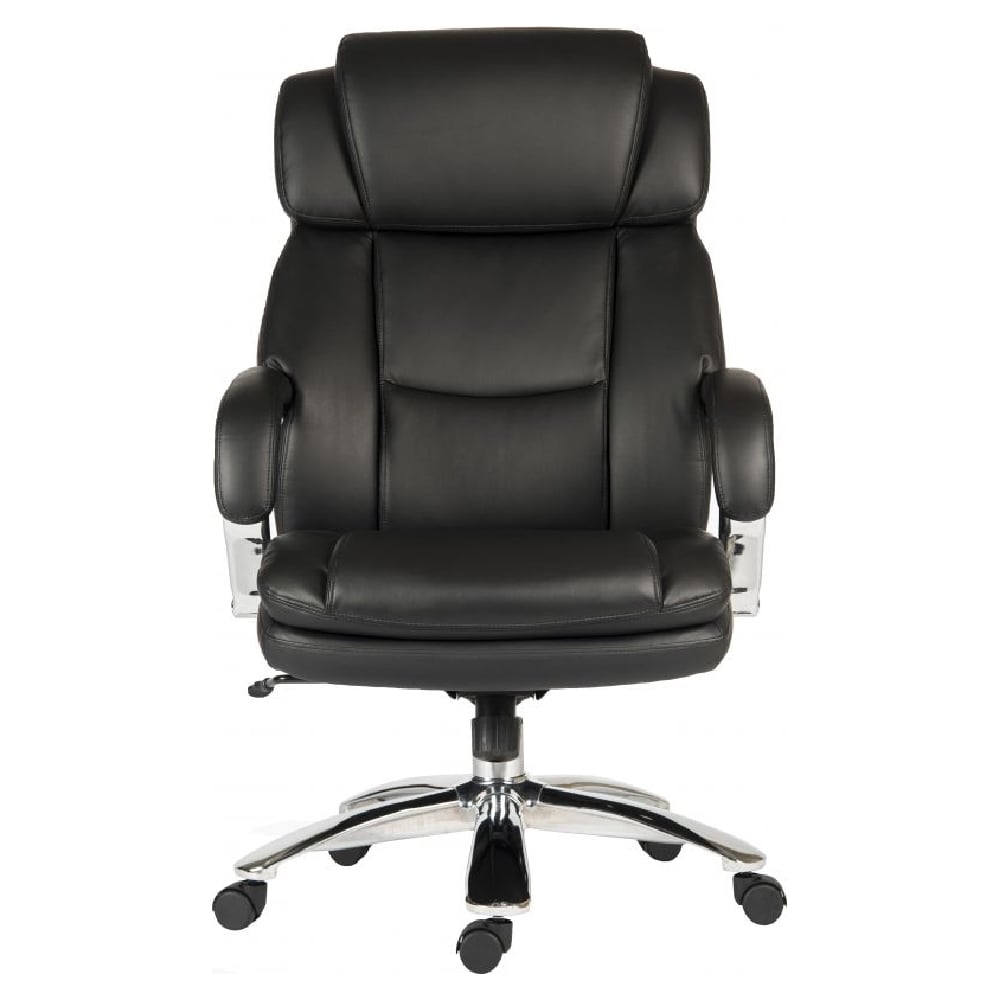 Crete Leather Home And Office Chair In Black