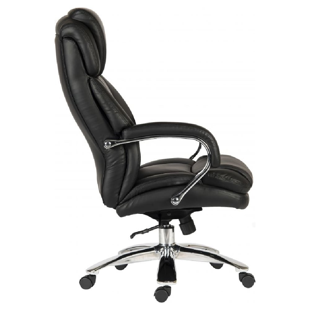 Crete Leather Home And Office Chair In Black