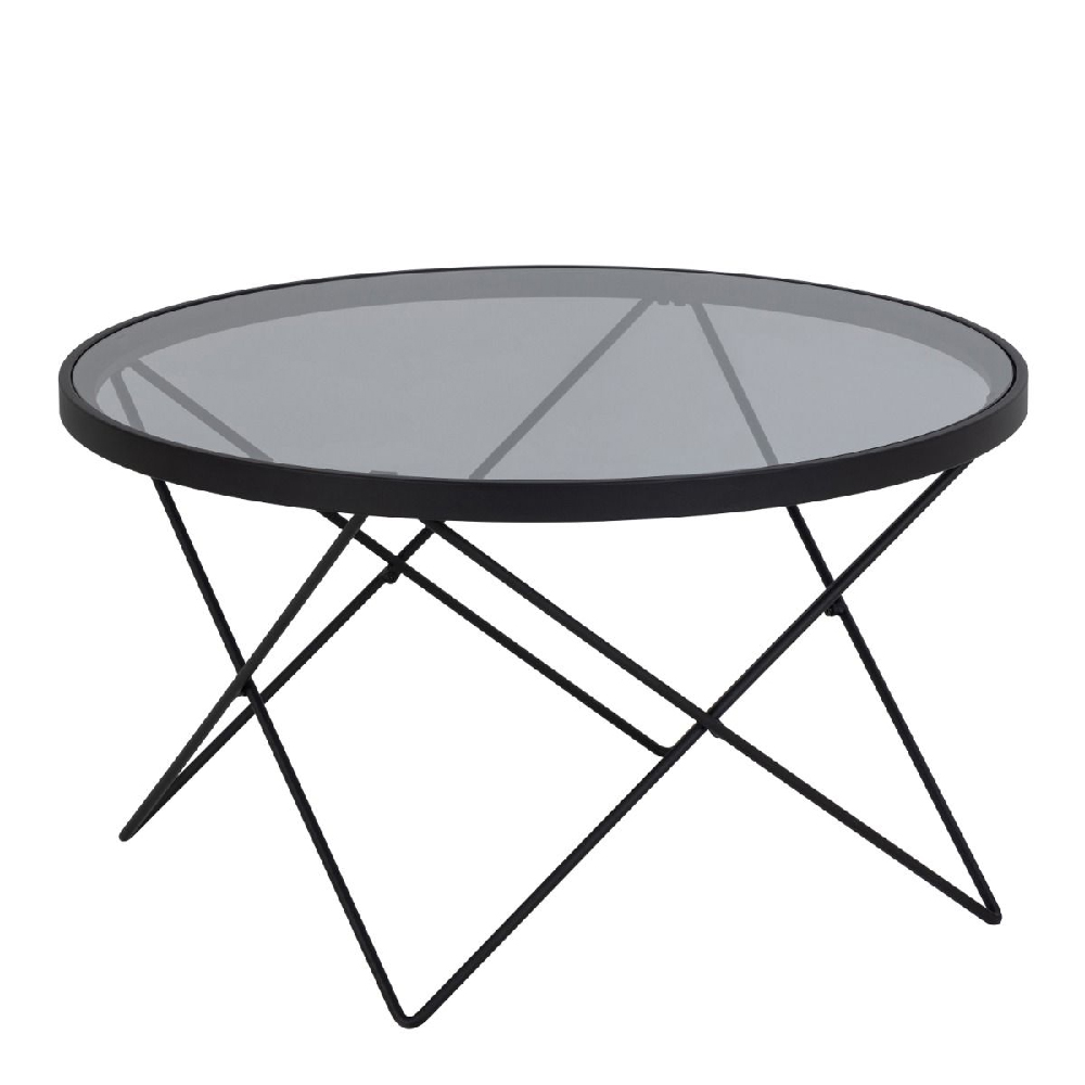 Crete Smoked Glass Coffee Table With Black Frame