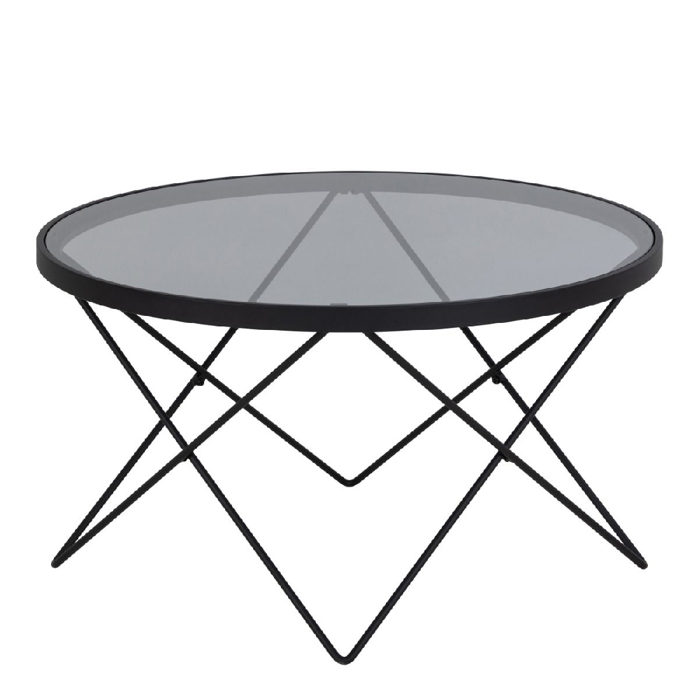 Crete Smoked Glass Coffee Table With Black Frame