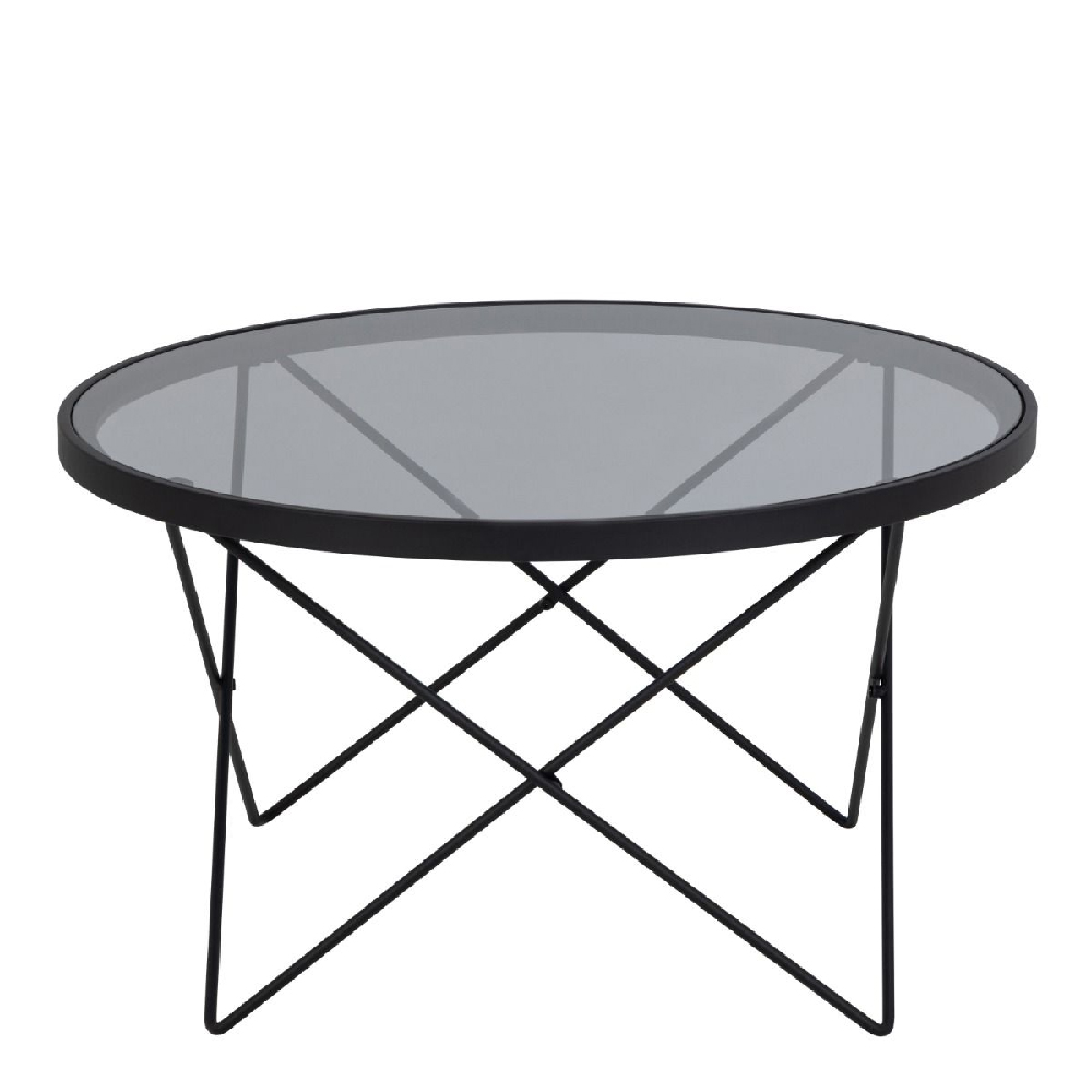 Crete Smoked Glass Coffee Table With Black Frame
