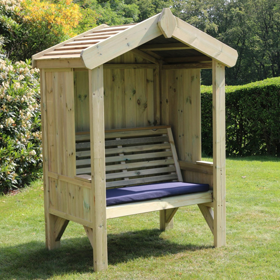 Read more about Cretila small wooden garden seating bench in natural