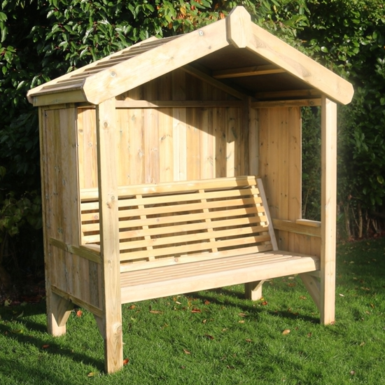 Read more about Cretila large wooden garden seating bench in natural