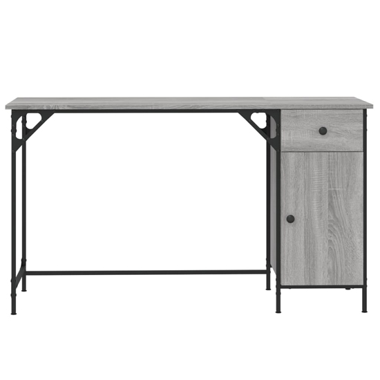 Crewe Wooden Laptop Desk With 1 Door In Grey Sonoma