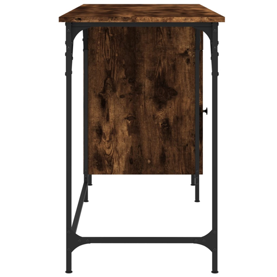 Crewe Wooden Laptop Desk With 1 Door In Smoked Oak