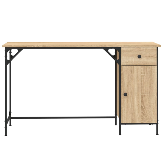 Crewe Wooden Laptop Desk With 1 Door In Sonoma Oak