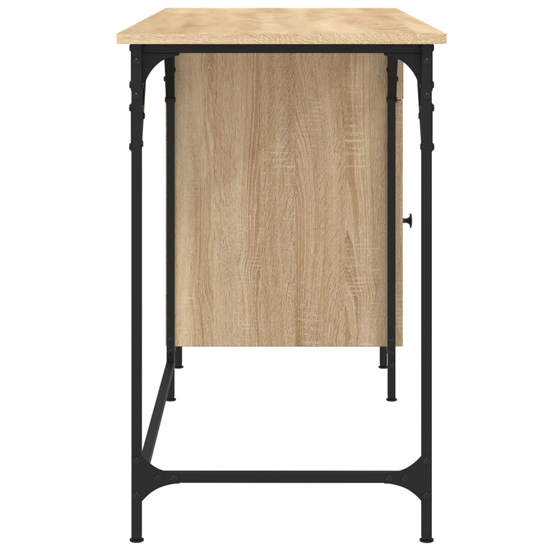 Crewe Wooden Laptop Desk With 1 Door In Sonoma Oak