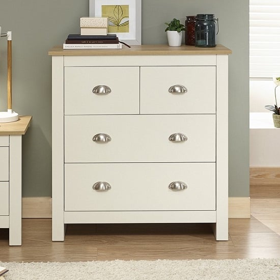 Read more about Loftus chest of drawers in cream with oak effect top