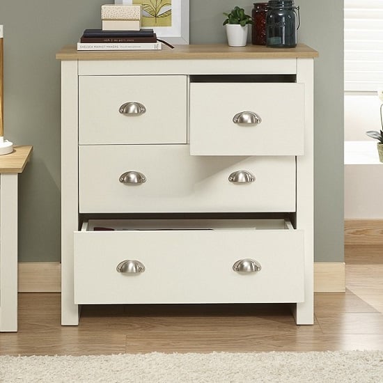 Loftus Chest Of Drawers In Cream With Oak Effect Top_2