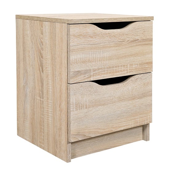 Crick Wooden Bedside Cabinet In Sonoma Oak With 2 Drawers_2