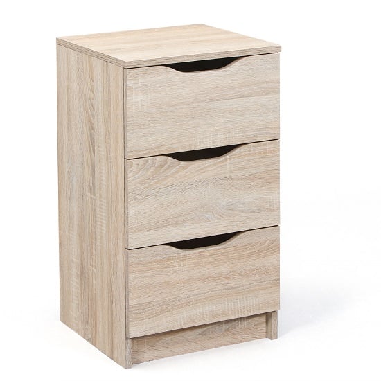 Crick Small Chest of Drawers In Sonoma Oak With 3 Drawers_2