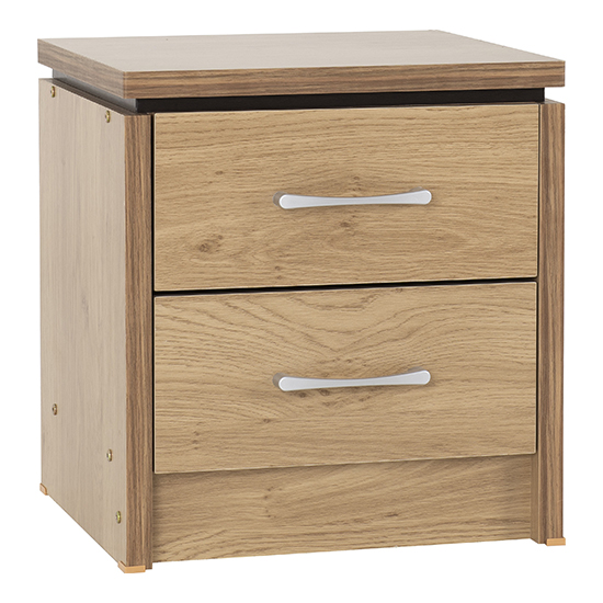 Photo of Crieff wooden bedside cabinet with 2 drawers in oak effect