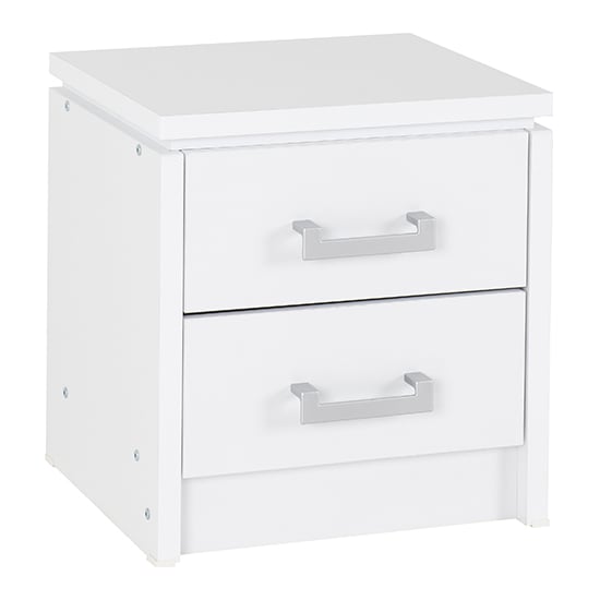 Photo of Crieff wooden bedside cabinet with 2 drawers in white