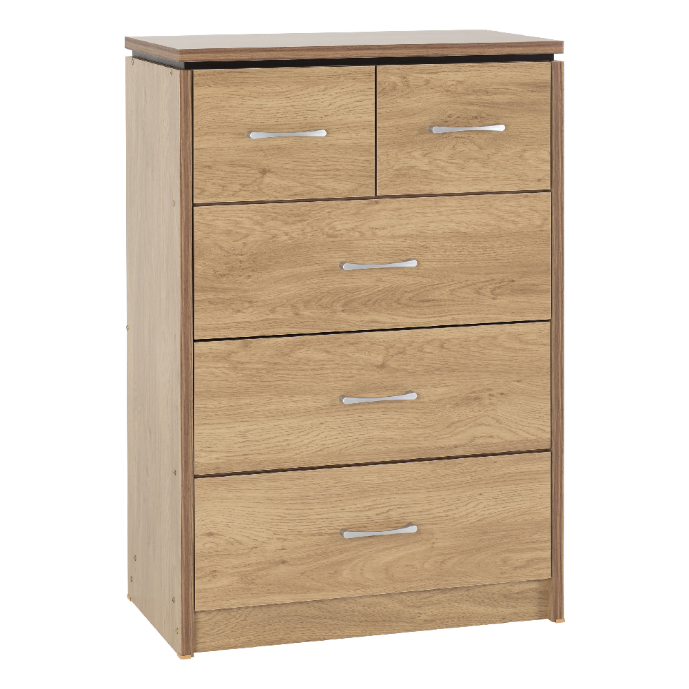 Read more about Crieff wooden chest of 5 drawers in oak