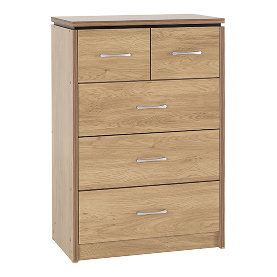 Read more about Crieff wooden chest of 5 drawers in oak effect