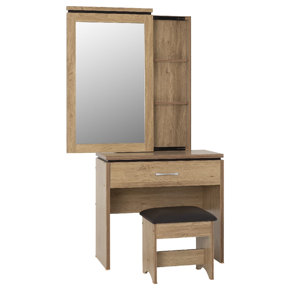 Read more about Crieff wooden dressing table set with 1 drawers in oak