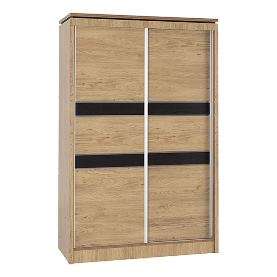 Photo of Crieff wooden sliding wardrobe with 2 doors in oak effect