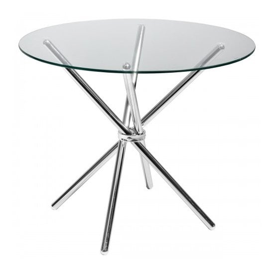 Criss Cross Glass Dining Table With 4 Bucketeer Black Chairs_2