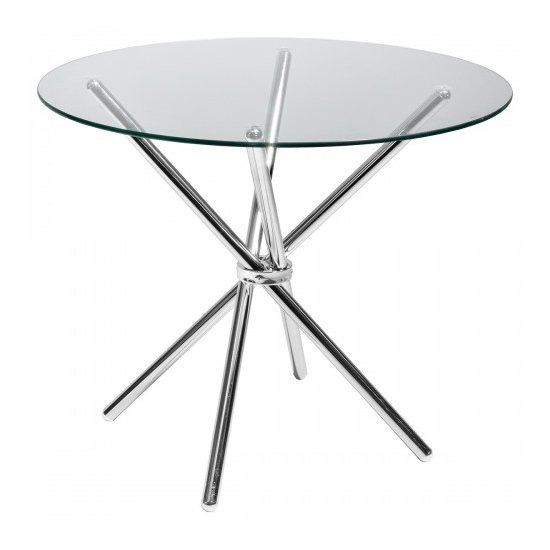 Criss Cross Glass Dining Table With 4 Bucketeer Grey Chairs_2