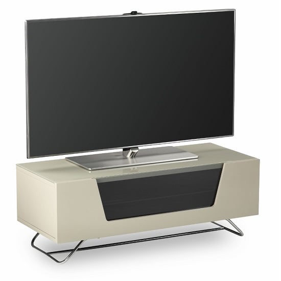 Clutton LCD TV Stand In Ivory With Chrome Base_5