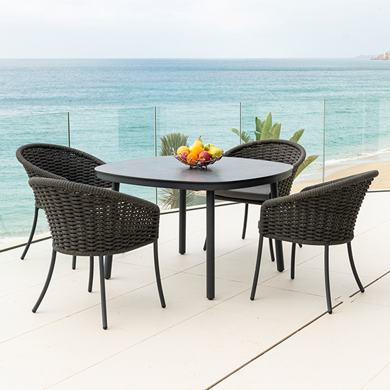 Crod Outdoor 1200mm Pebble Wooden Dining Table In Grey Legs_2