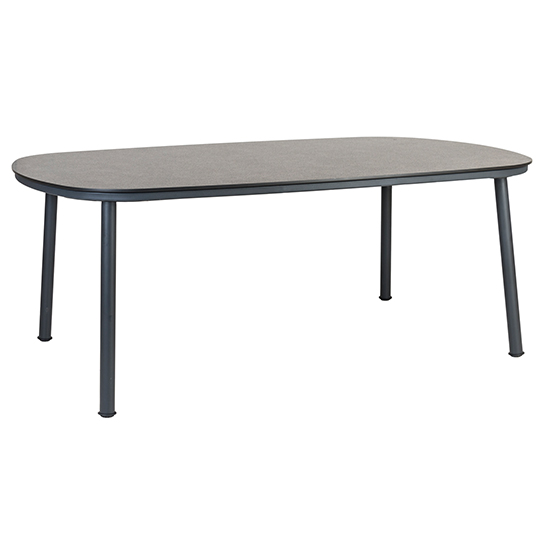 Crod Outdoor 2000mm Pebble Wooden Dining Table In Grey Legs