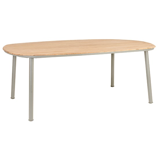 Crod Outdoor 2000mm Roble Wooden Dining Table In Beige Legs