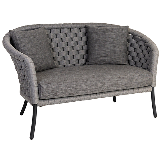 Photo of Crod outdoor curved 2 seater sofa with cushion in light grey