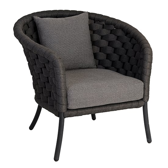 Photo of Crod outdoor curved lounge chair with cushion in dark grey