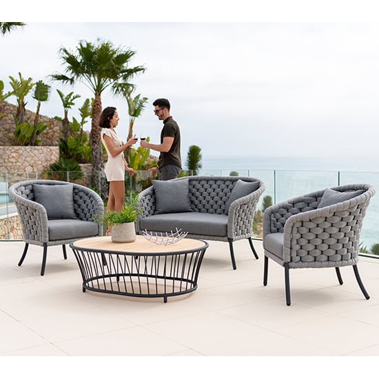 Crod Outdoor Curved Lounge Chair With Cushion In Light Grey_2