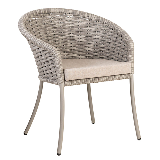 Product photograph of Crod Outdoor Dining Armchair With Cushion In Beige from Furniture in Fashion