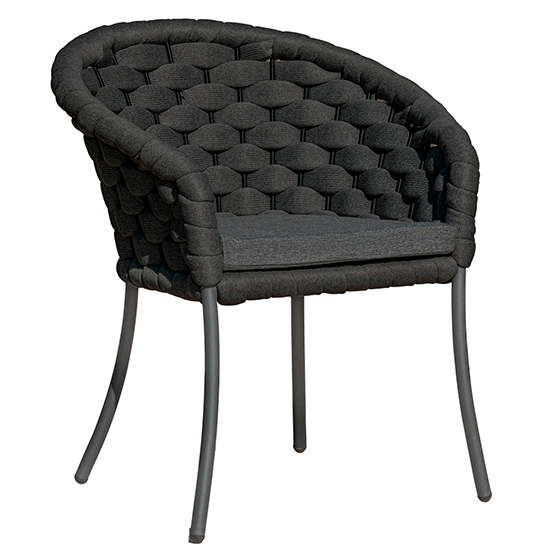 Read more about Crod outdoor dining chair with cushion in dark grey