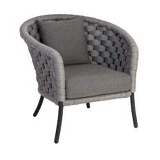 Photo of Crod outdoor dining chair with cushion in light grey