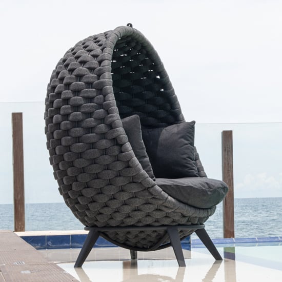 Crod Outdoor Lucy Chair With Base In Dark Grey
